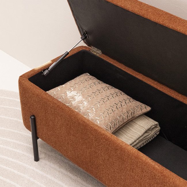 KOS Banc coffre en tissu et métal