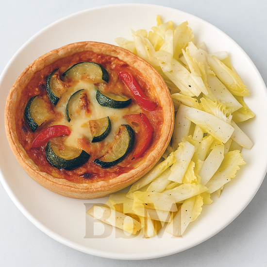 batch cooking recette tarte salee et salade dendives