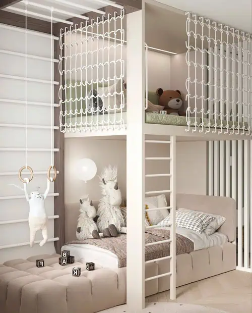 chambre enfant lit superpose escalade hauteur