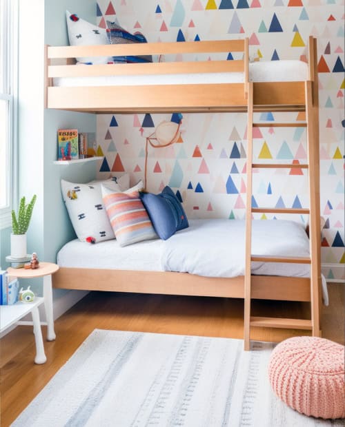 chambre enfant lit superpose papier peint
