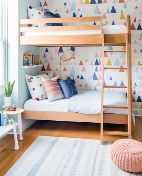 chambre enfant lit superpose papier peint
