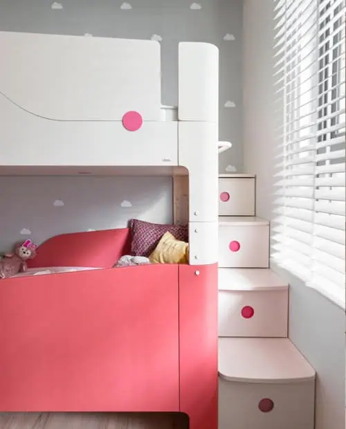 chambre enfant lit superpose rangement escalier