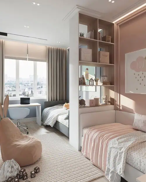 chambre enfant mixte separation