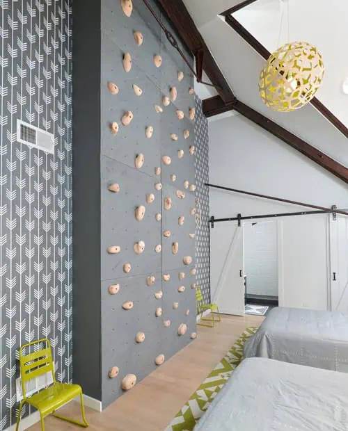 chambre enfant mur escalade