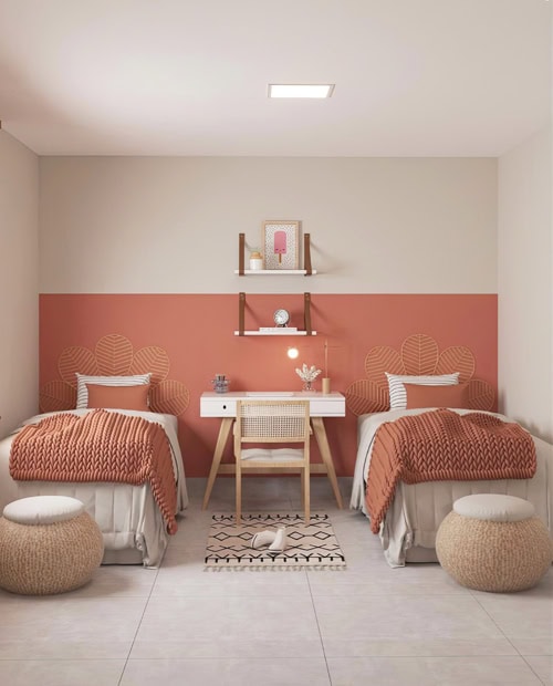 chambre enfant symetrie terracotta