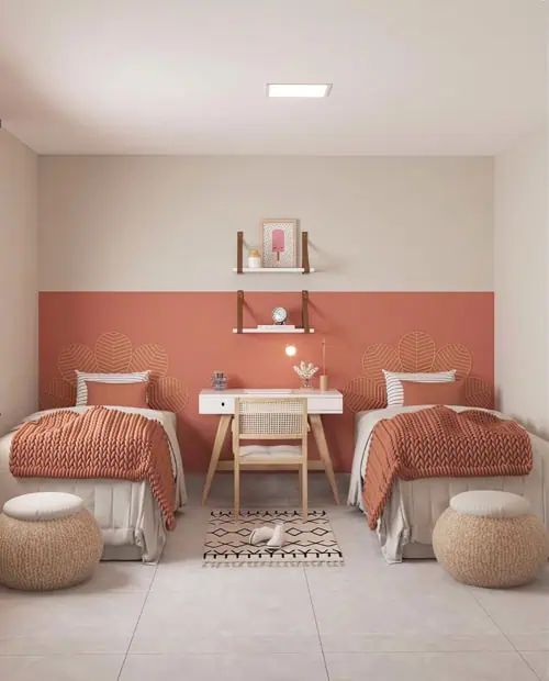 chambre enfant symetrie terracotta