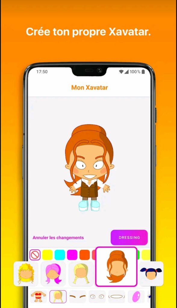 L'enfant crée son avatar avec Xooloo messenger