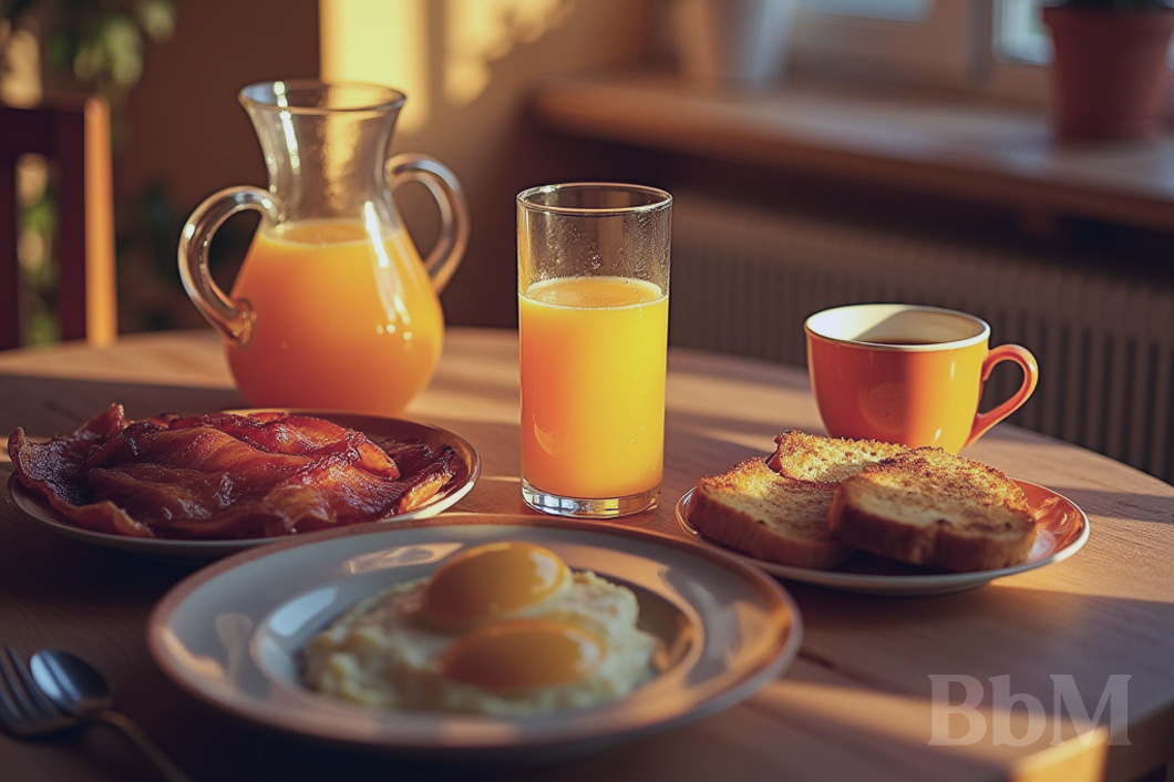 breakfast alimentation matin famille brunch recette jus dorange soleil