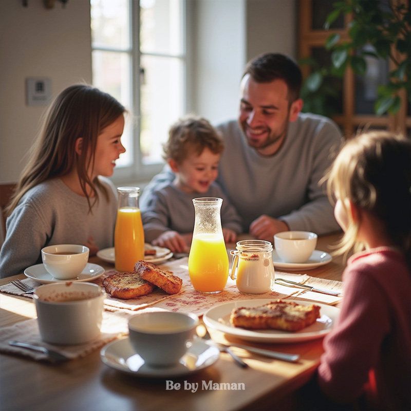 cocooning breakfast alimentation matin famille brunch recette jus dorange soleil