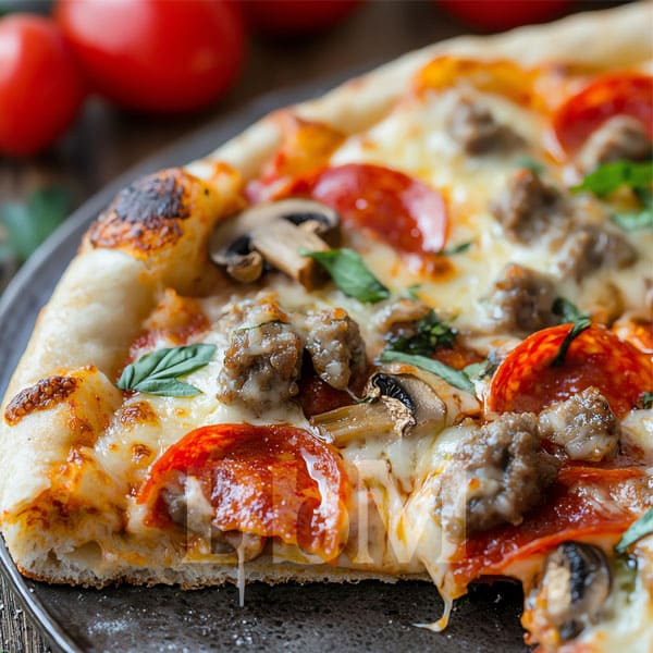 pizza carnivor viande idee recette facile simple famille mardi soiree bonheur bebymama Pizza carnivore maison avec viande hachée, poulet grillé et mozzarella