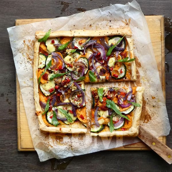 pizza carre vegetarienne idee recette facile simple famille mardi soiree bonheur bebymama Pizza végétarienne maison avec légumes de saison grillés