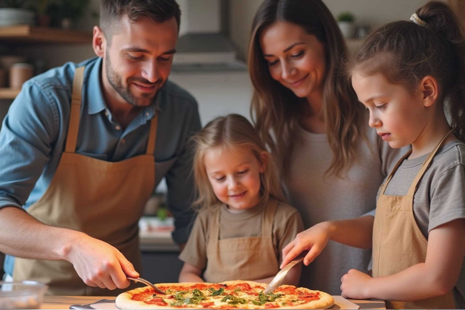 preparation maison pizza en famille fait main cuisiner avec les enfants bebymaman