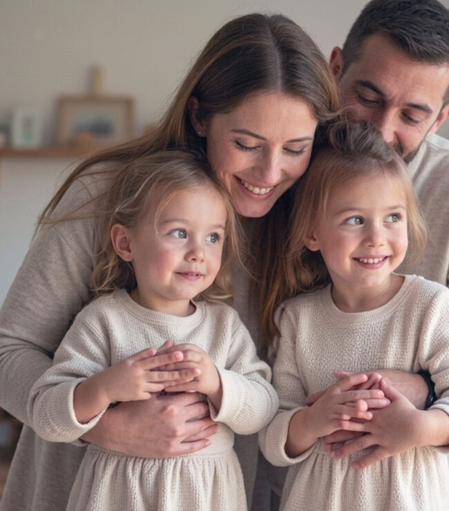 famille heureuse maman papa enfants complicité maison ambiance douce fête des mères amour famille