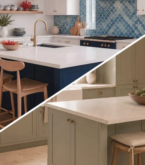 Battle décoration de cuisine : Rustique chic vs Bord de mer