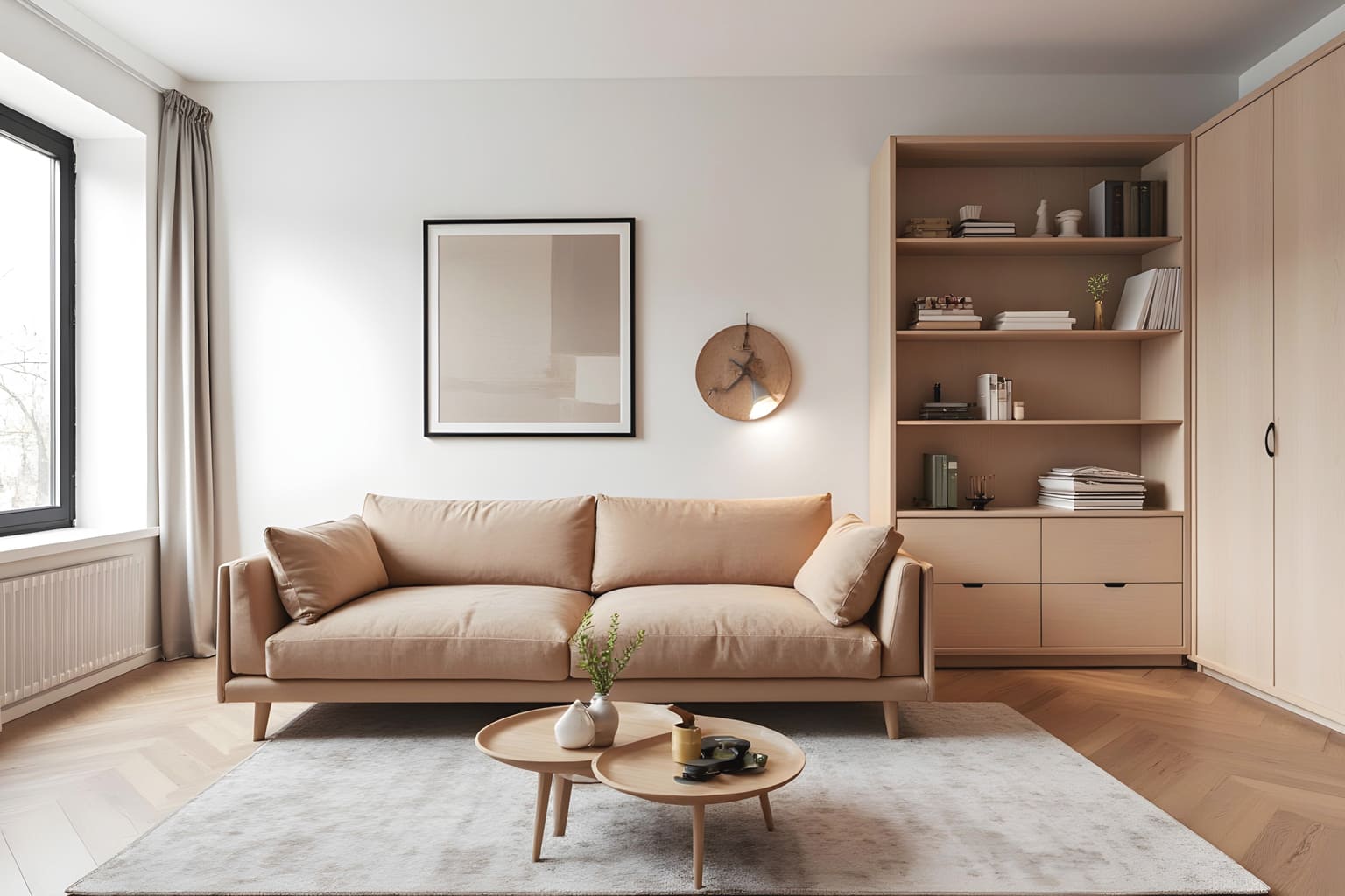 maison organisation rangement integre decoration interieure epuree sobre couleurs nude bebymaman