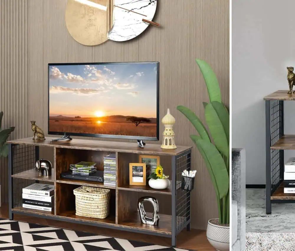 meuble tv deco industriel bois metal leroy merlin