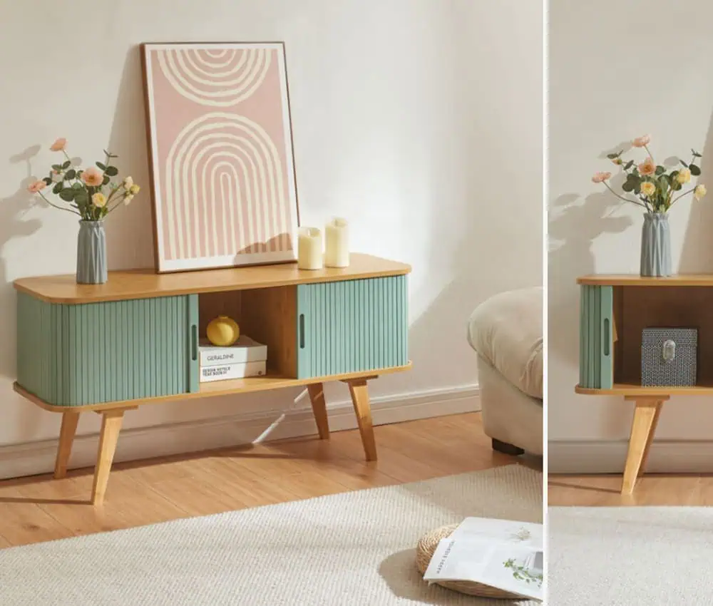 meuble tv manomano ecommmerce retro vert