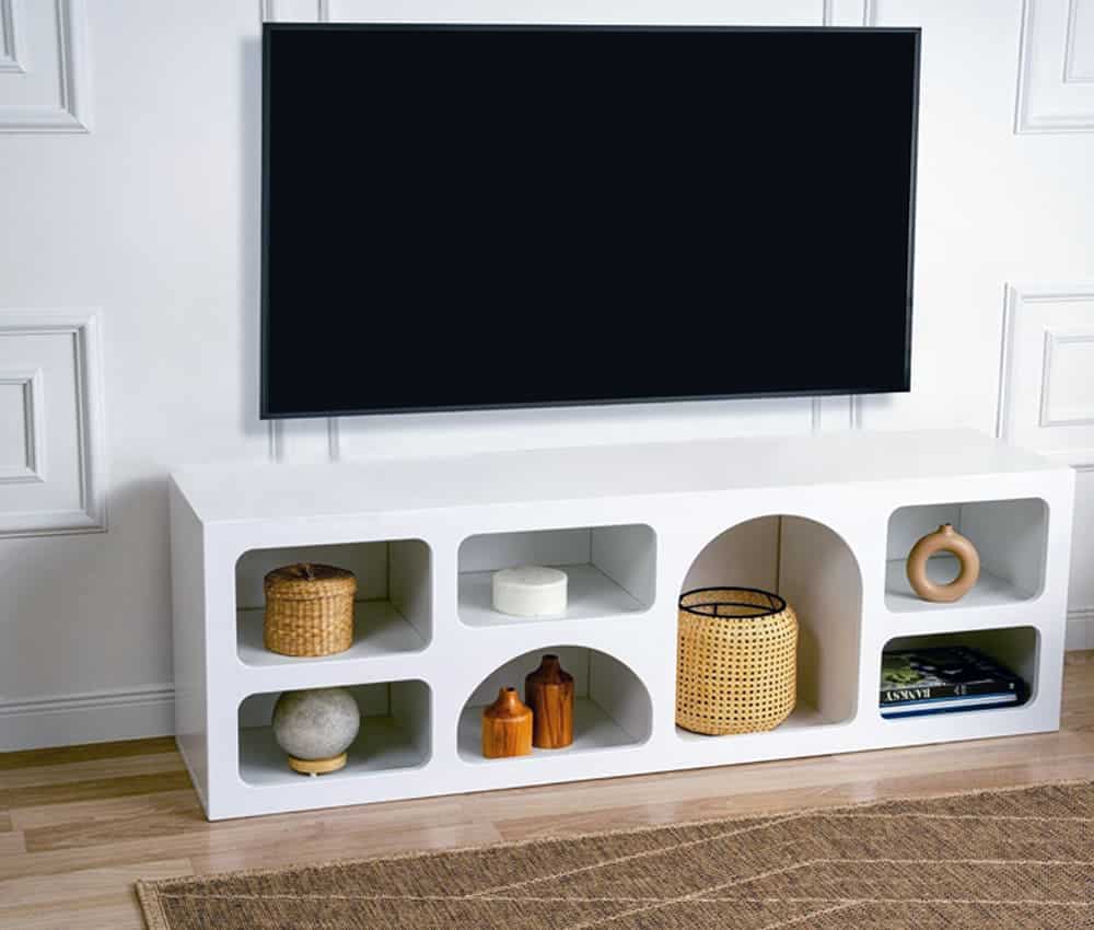 meuble tv vente unique ecommmerce blanc