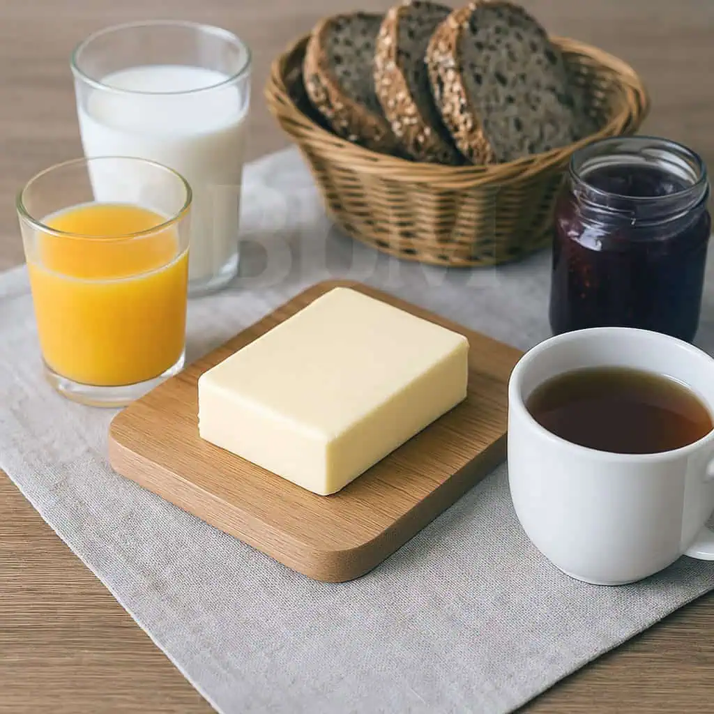 petit dejeune sucre jus dorange lait pain cerelaes the confiture