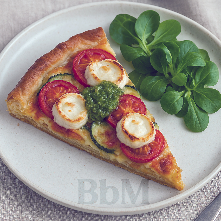 batch cooking recette facile tarte salee tomate chevre pesto courgette legume du soleil maman hybride