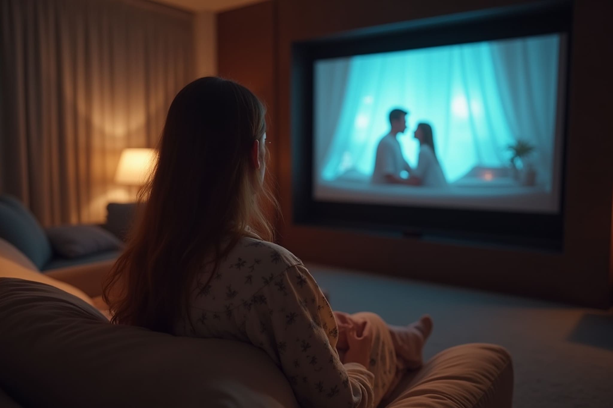femme bienetre plaisir feminin 40 ans soiree netflix cinema maison television.bebymaman