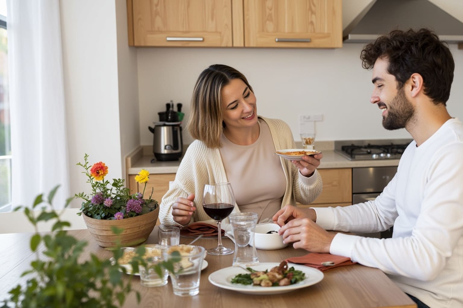 organisation diner couple manger tot bien etre sante repas alilmentation bebymaman