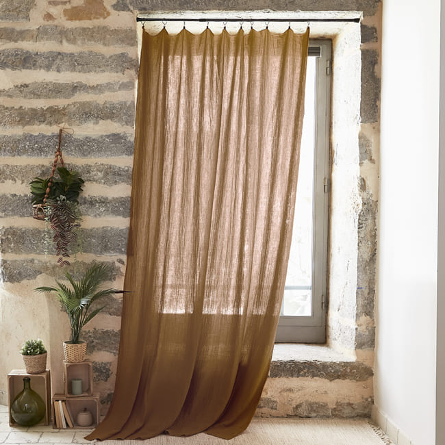 rideaux voilage boheme terracotta loberon