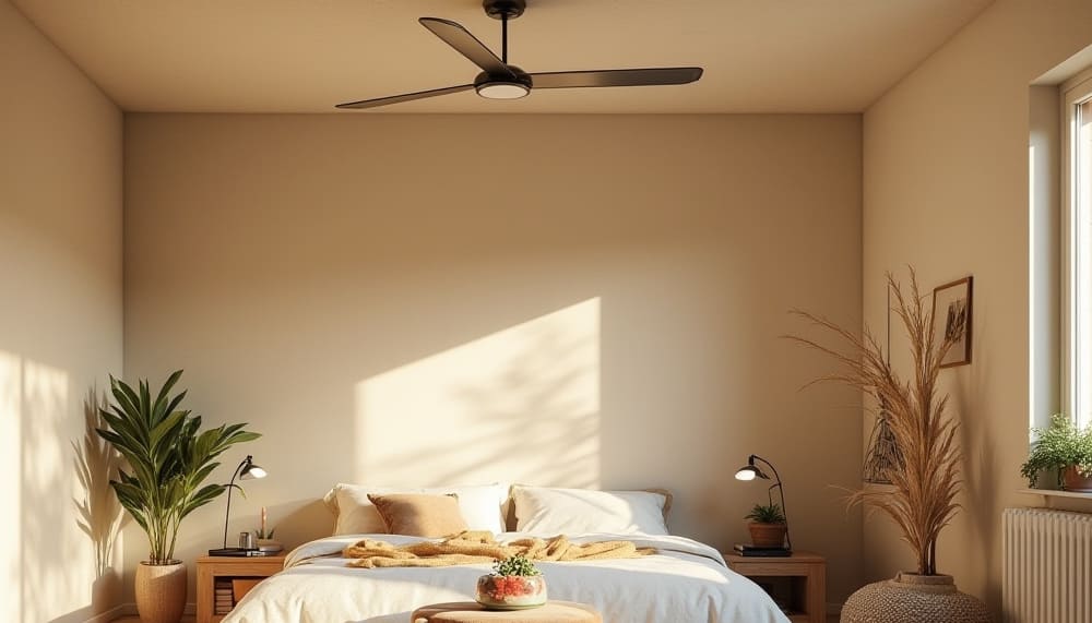 ventilateur plafond chambre parentale aeration fraicheur sans climatisation
