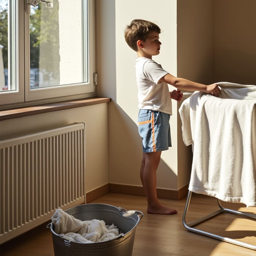 Enfant qui participe aux tâches ménagères pendant les vacances scolaires – maman hybride Be by Maman