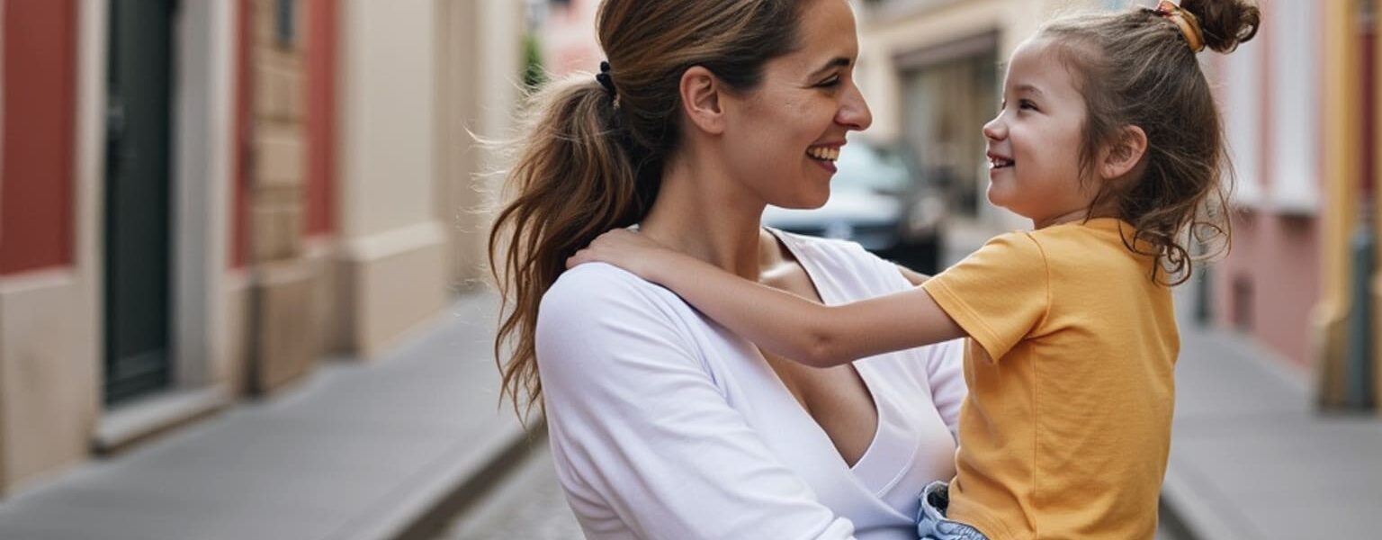 famille enfant bonheur bien etre maternite amour fille maman hybride epanouissement complicite bebymaman