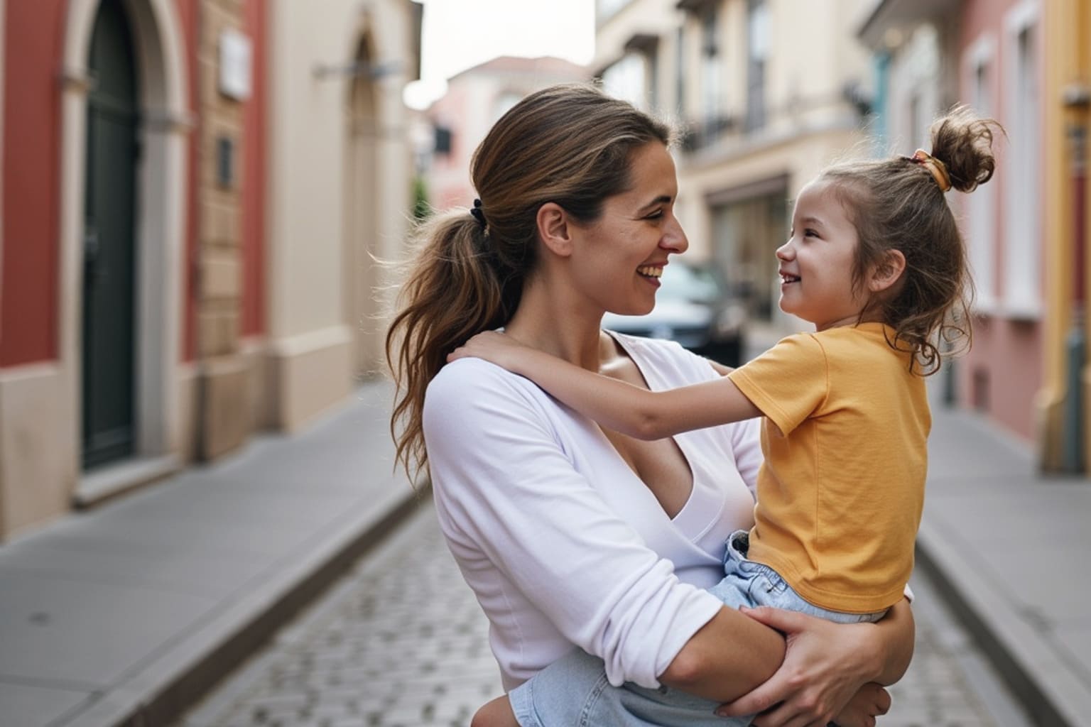 famille enfant bonheur bien etre maternite amour fille maman hybride epanouissement complicite bebymaman