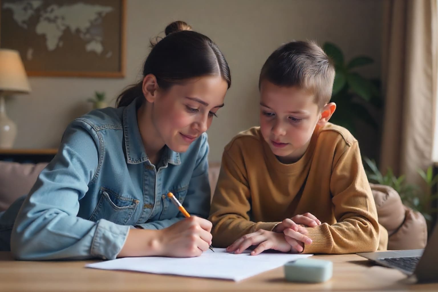 maman aide a faire les devoirs fils enfants accompagnement parentalite positive scolarite bebymaman (1)