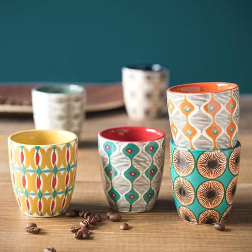bamako coffret 6 tasses en ceramique multicolore maison du monde bamako coffret 6 tasses en ceramique multicolore maison du monde