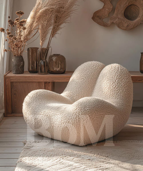 cosy minimaliste maison decoration dinterieur slow home inspiration naturelle bebymaman fauteuil bouclette cosy minimaliste dans un salon slow home