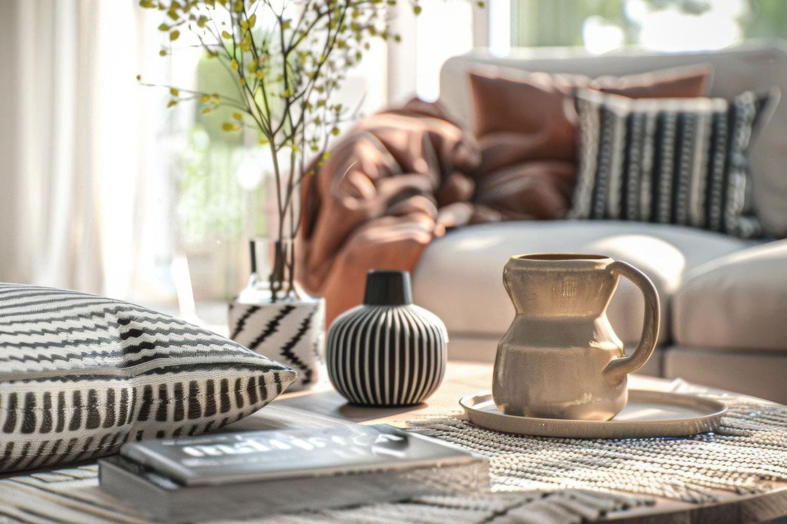 tendances déco 2026 salon cosy chic avec mélange de textures et objets design