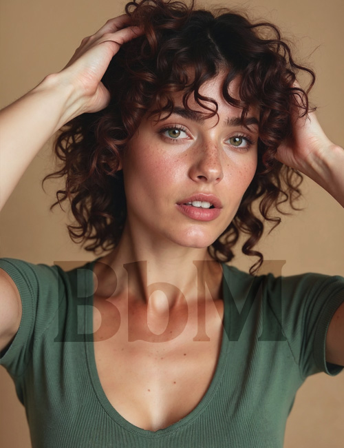 court boucle frange moderne coiffure femme moderne cheveux fins maman bebymaman Coiffure courte bouclée avec frange aérienne sur cheveux fins