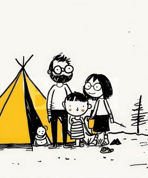 activite famille printemps enfant creation diy fun dessin vacances Dessin représentant une famille imaginant ses prochaines vacances, activité créative pour enfants