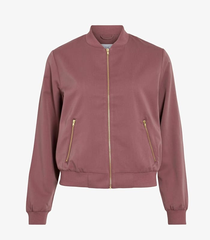 vila rose tendance veste femme printemp ete 2026 bebymama Sweat zippé tendance femme rose brown style bomber, modèle VILA printemps-été 2026 à petit prix