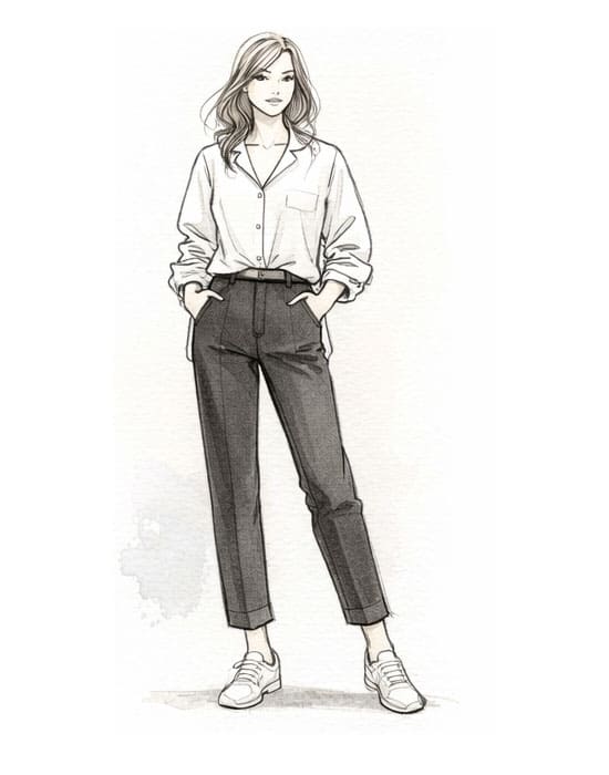 mode femme astuce 3 petite taille pour paraitre plus grande bebymaman pantalon 7 8 taille haute blouse oversize silhouette élancée femme