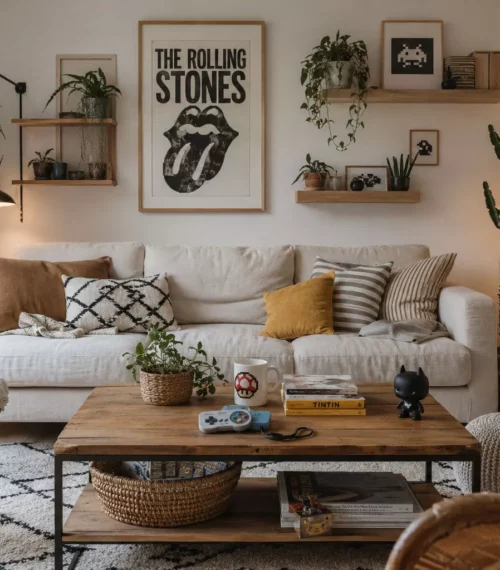 Déco bohème geek chic : quand maman aime le rotin et papa les consoles
